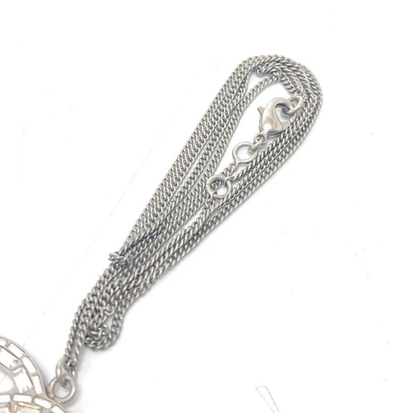 CHANEL Authentic Silver Logo Necklace - Picture 8 of 9